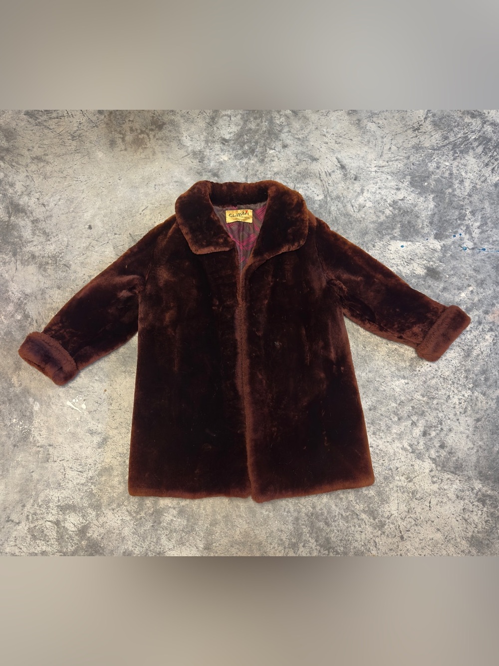 Vintage 50s/60s Brown Mouton Sheep Fur Coat by Shillito’s - Excellent Condition